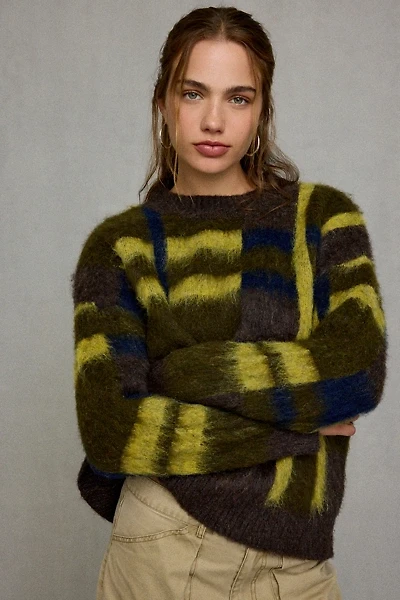 Glamorous Intarsia Colorblock Brushed Knit Sweater