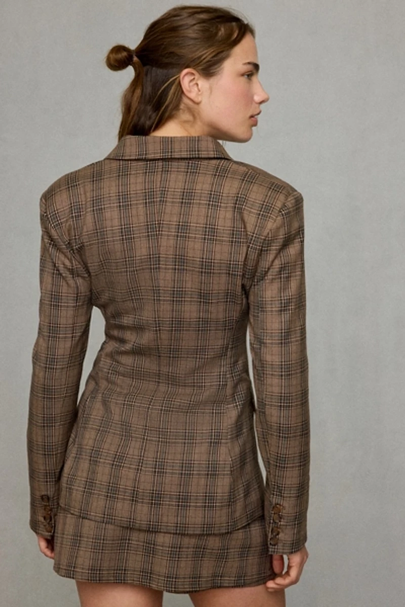 Glamorous Hourglass Tailored Plaid Blazer