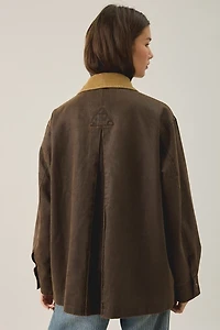 Glamorous Countryside Charm Contrast Collar Barn Jacket