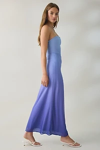 UO Seaya Ombre Mesh Strapless Maxi Dress