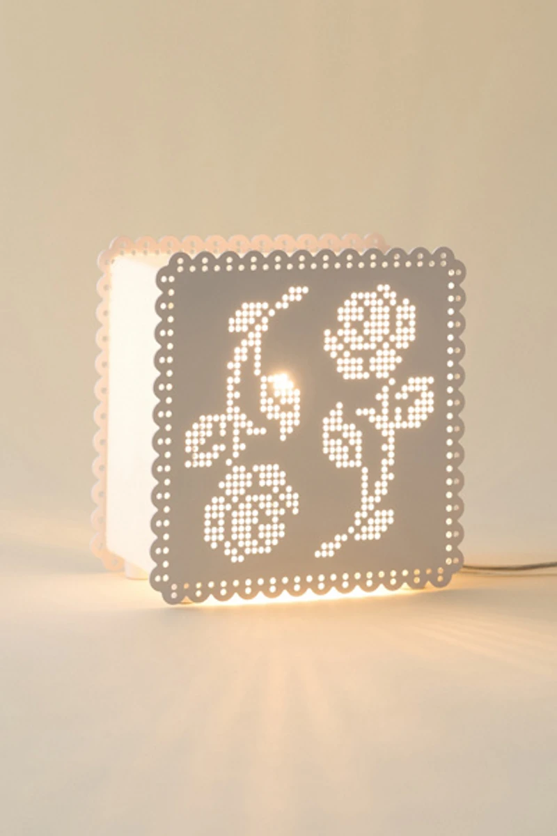 Cutout Lace Block Table Lamp