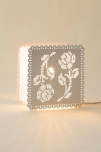 Cutout Lace Block Table Lamp