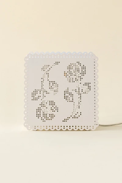 Cutout Lace Block Table Lamp
