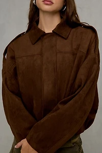 Glamorous Brookie Bubble Hem Faux Suede Jacket