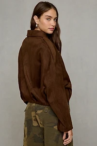Glamorous Brookie Bubble Hem Faux Suede Jacket