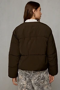 Glamorous Perfectly Plush Scarf Detail Puffer Jacket