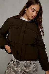 Glamorous Perfectly Plush Scarf Detail Puffer Jacket