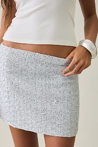 Glamorous Shimmer Seeker Tweed Low-Rise Mini Skirt