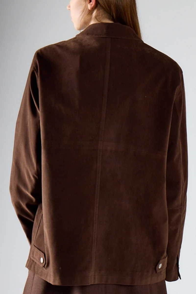 Glamorous Mocha Moment Oversized Faux Suede Jacket