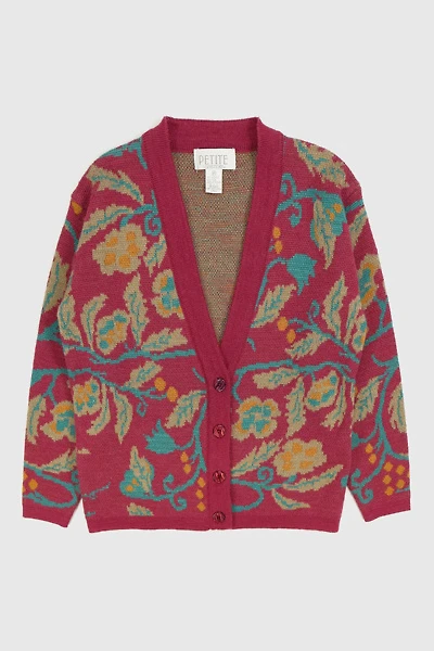 Vintage Floral Pattern Cardigan Sweater