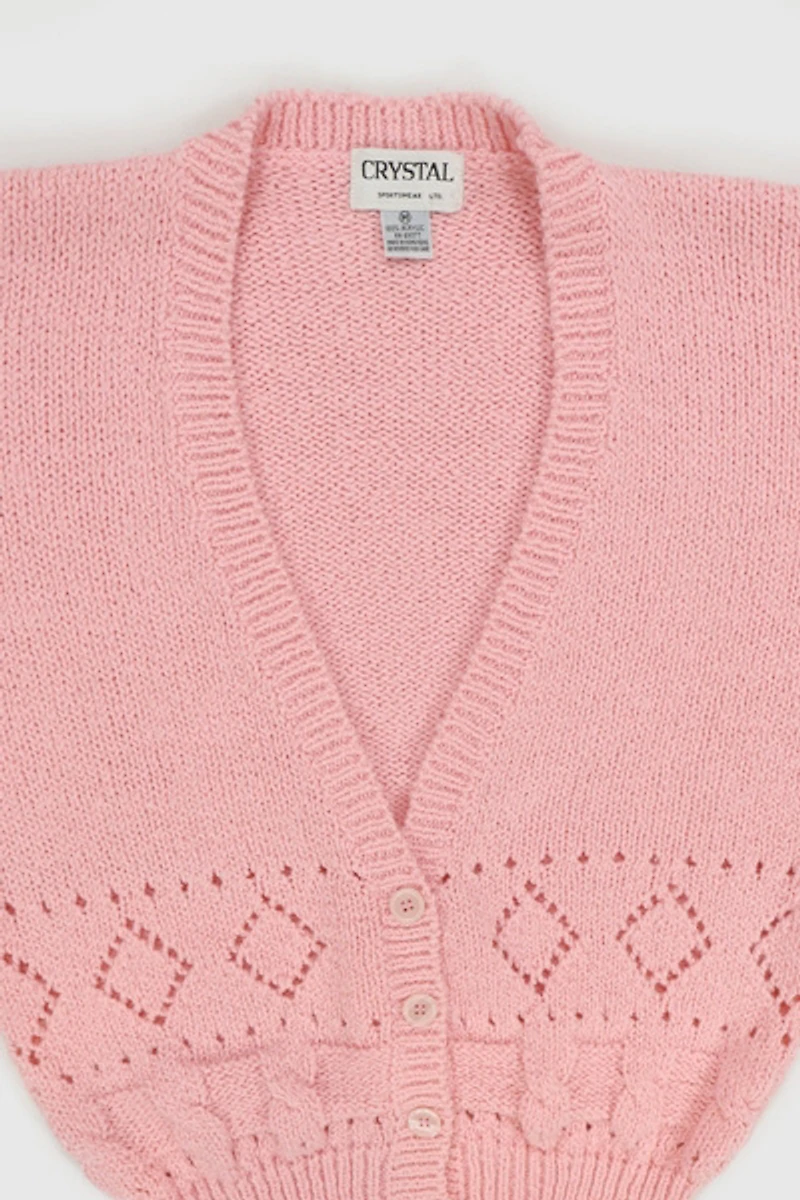 Vintage Pink Cardigan Sweater