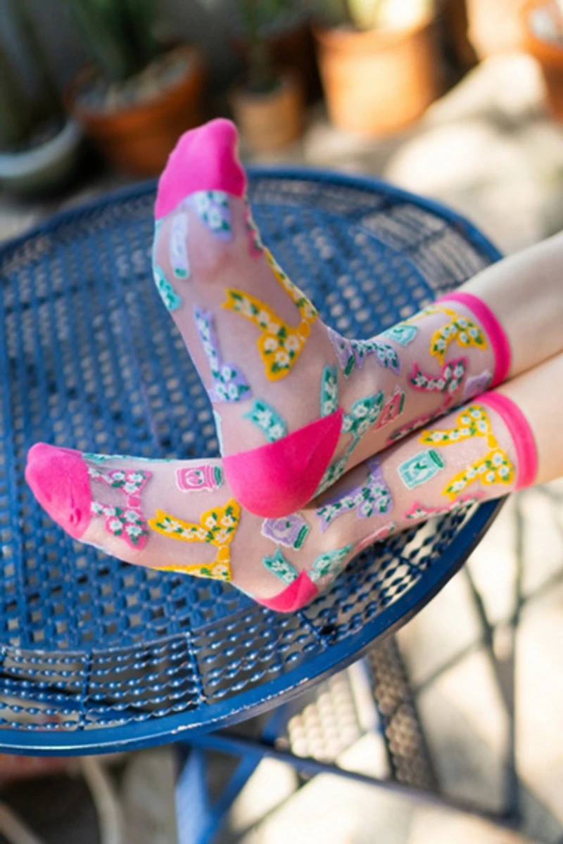 Sock Candy Bows and Jam Shimmer Sheer Sock