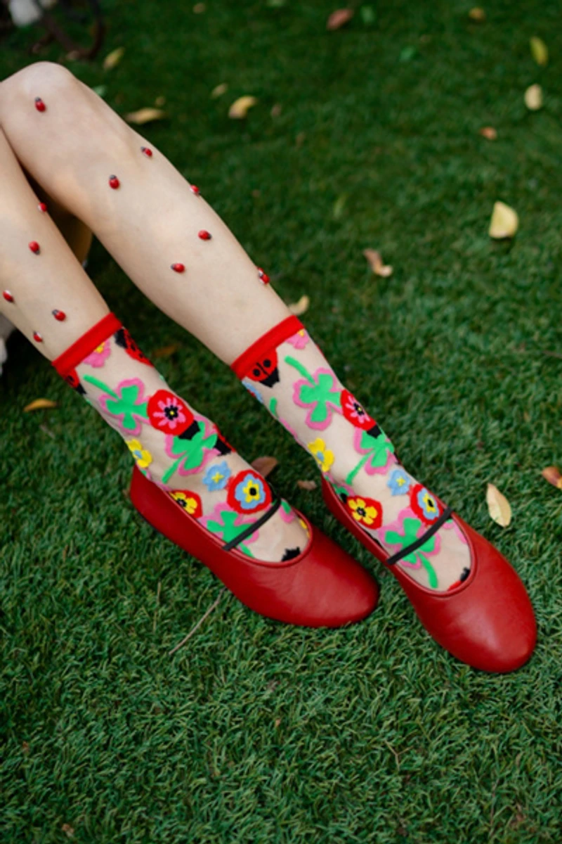 Sock Candy Lucky Ladybug Sheer Sock