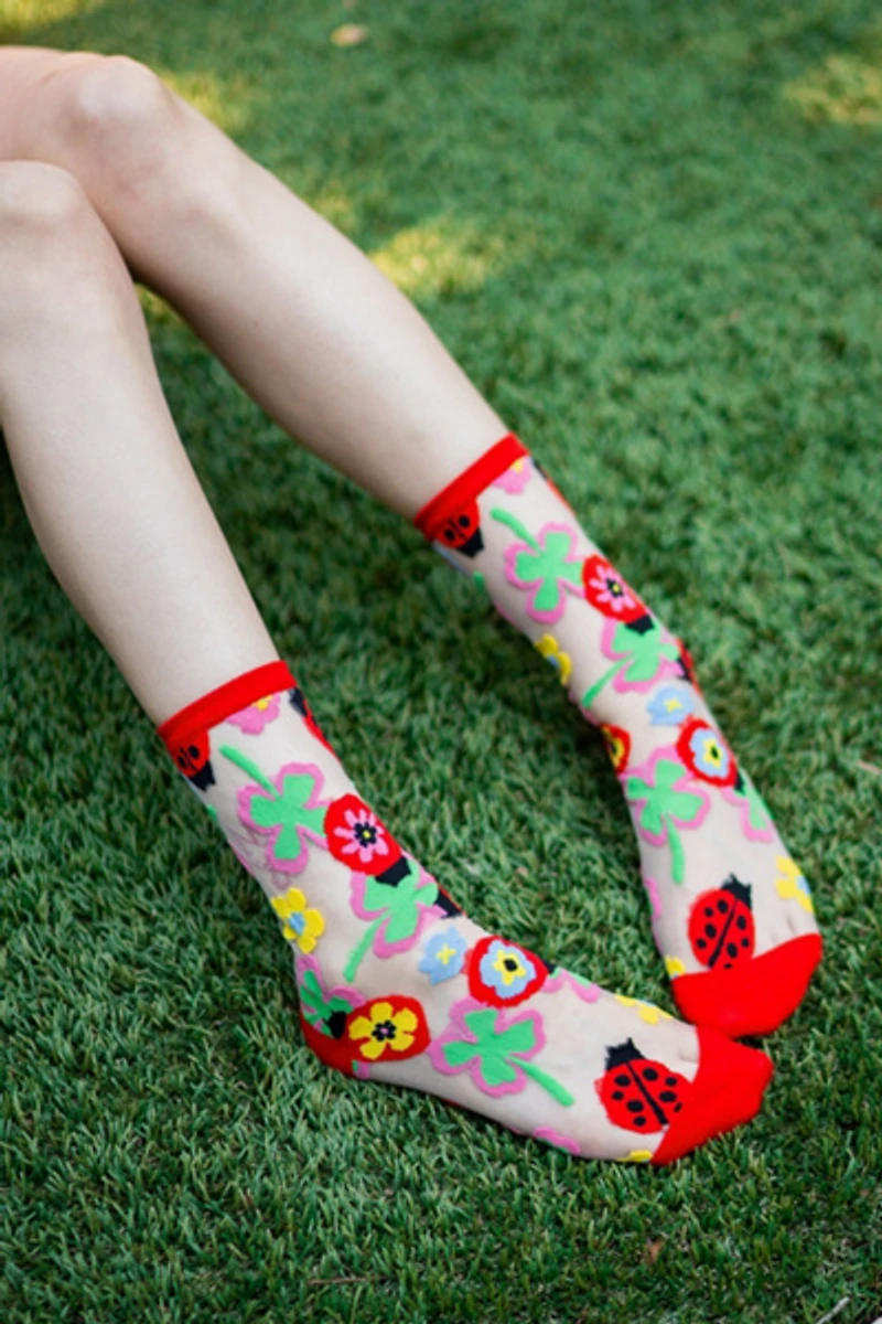 Sock Candy Lucky Ladybug Sheer Sock