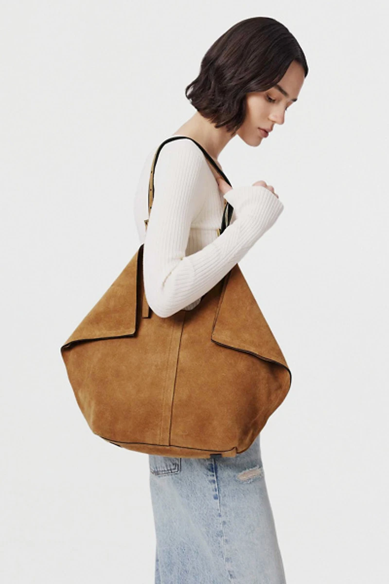 AllSaints Ara East/West Suede Tote Bag