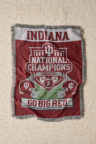 NCAA Indiana University 2025 FBC Champions Tapestry Throw Blanket