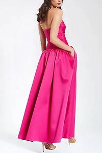 Miss Circle Walterina Satin Strapless Drop Waist Corset Gown