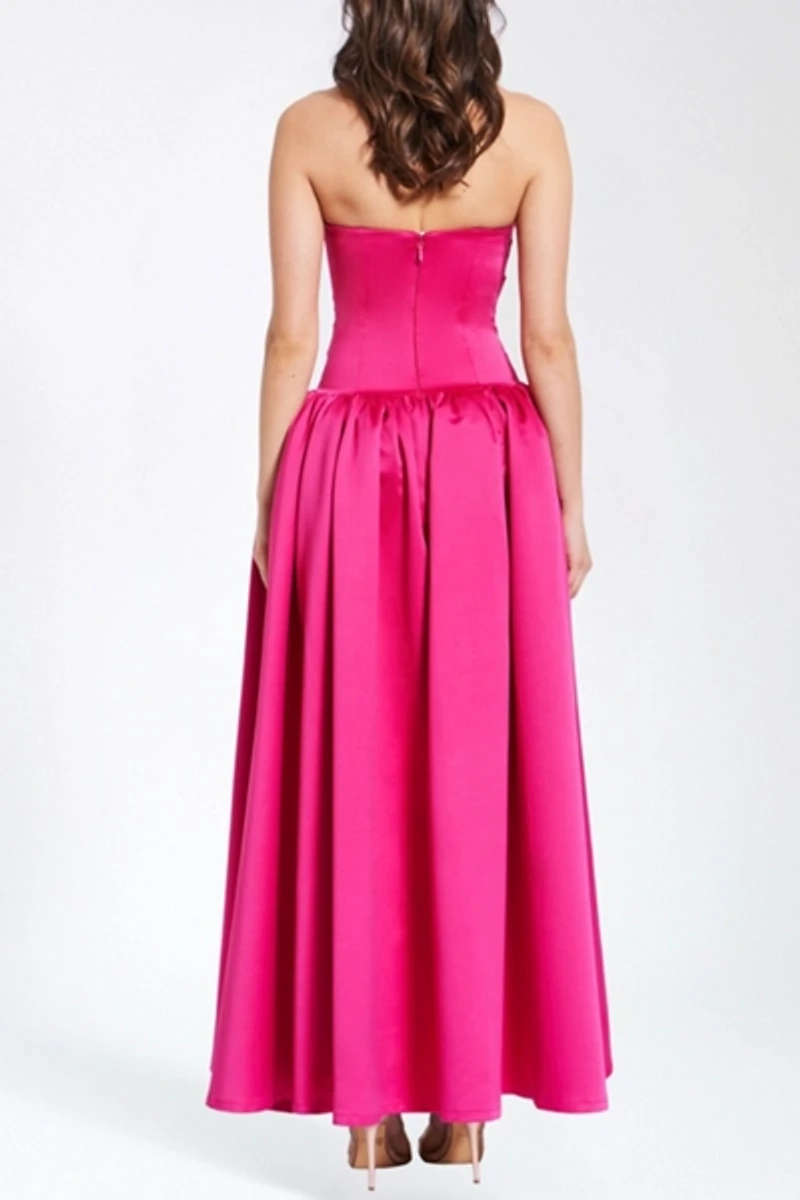 Miss Circle Walterina Satin Strapless Drop Waist Corset Gown