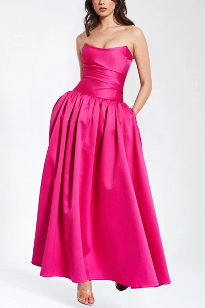 Miss Circle Walterina Satin Strapless Drop Waist Corset Gown