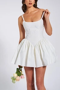 Miss Circle Kadi Cotton Drop Waist Corset Mini Dress