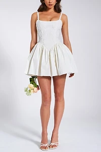 Miss Circle Kadi Cotton Drop Waist Corset Mini Dress