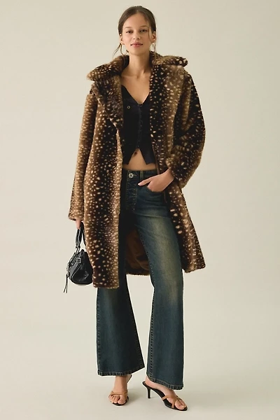 Daisy Street Doe Dotted Faux Fur Coat