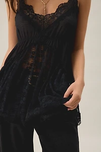 Out From Under Waterfall Asymmetric Tiered Ruffle Lace Slip