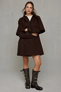 Daisy Street Walnut Cape Trench Coat