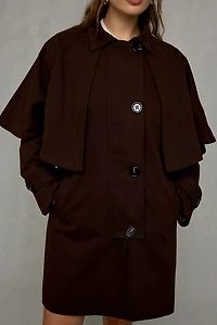Daisy Street Walnut Cape Trench Coat