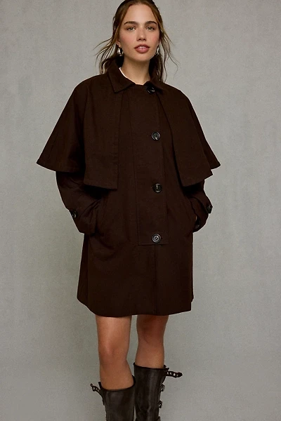 Daisy Street Walnut Cape Trench Coat
