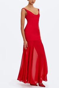 Miss Circle Verona Scoop Neck Flared Maxi Dress