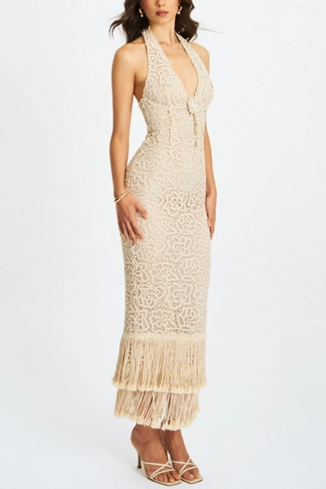 Zara SHORT HALTER FRINGE DRESS at Mall of America in Bloomington, MN