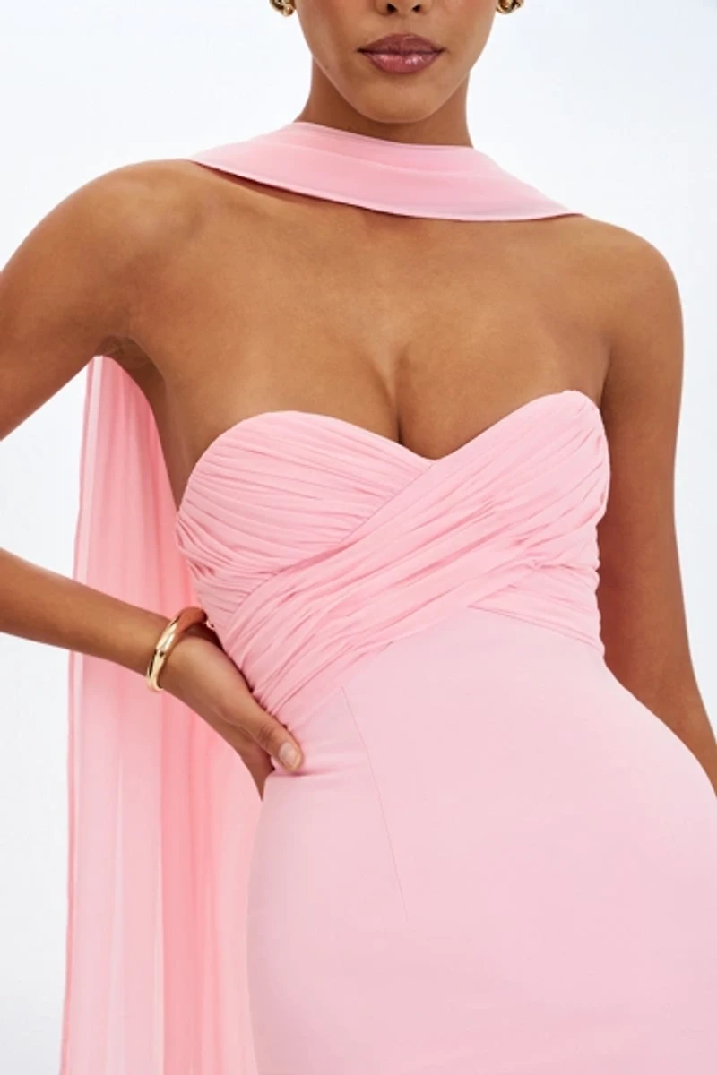 Miss Circle Olivia Strapless Crossover Mini Dress