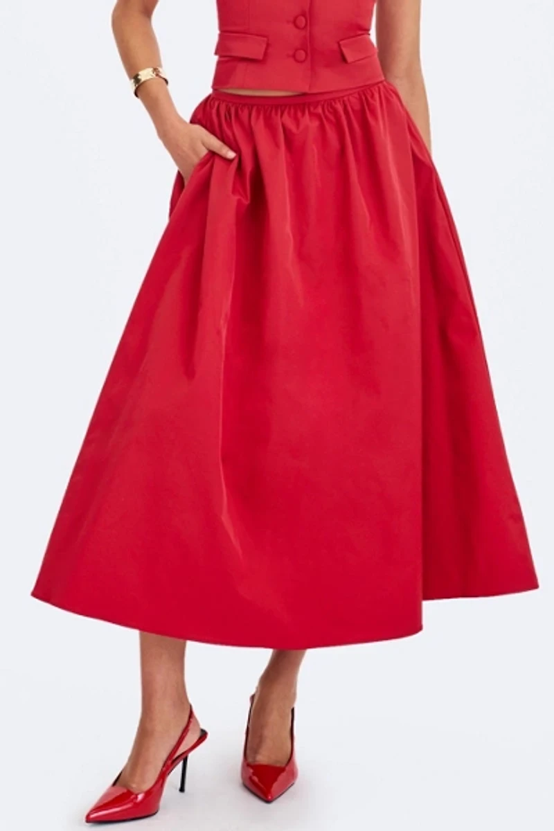 Miss Circle Ursel Gathered A-Line Midi Skirt
