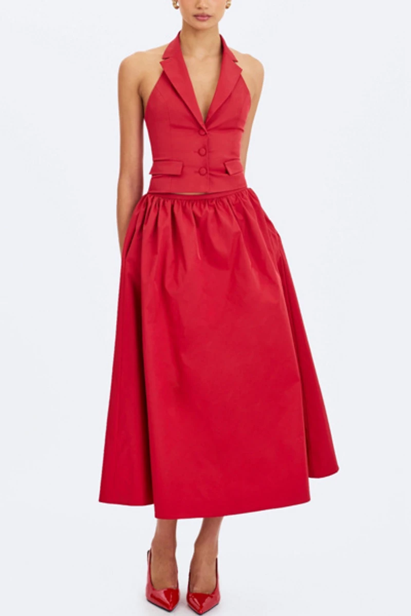 Miss Circle Ursel Gathered A-Line Midi Skirt