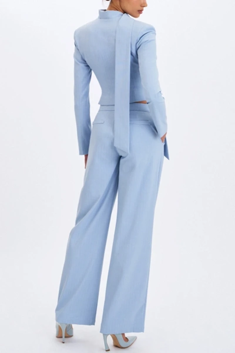Miss Circle Renley  Pinstripe Peplum Blazer