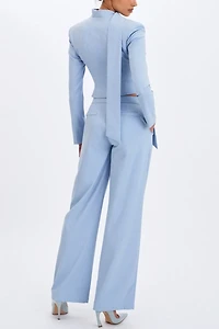 Miss Circle Renley  Pinstripe Peplum Blazer