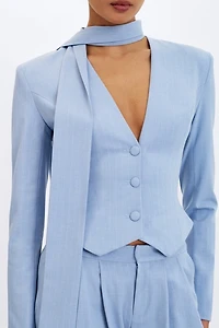 Miss Circle Renley  Pinstripe Peplum Blazer