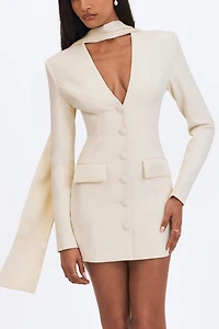 Miss Circle Jeannie Blazer Mini Dress with Scarf