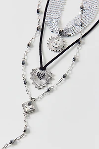 Disco Lights Statement Layering Necklaces Set