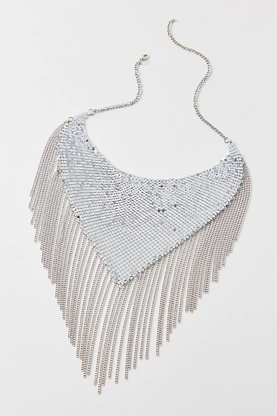 Disco Fringe Chain Mail Bib Necklace