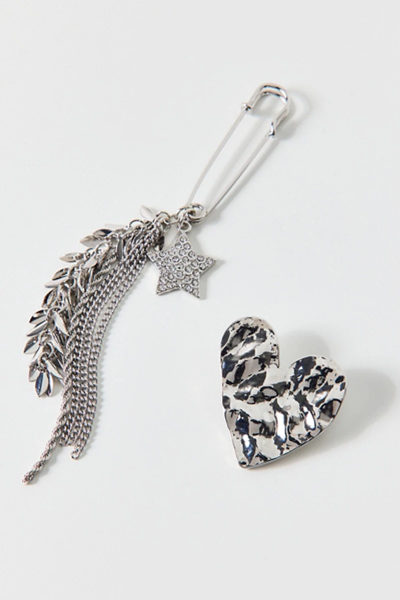 Amelia Hearts & Stars Brooch Set