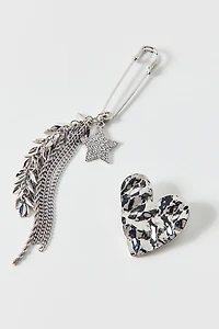 Amelia Hearts & Stars Brooch Set