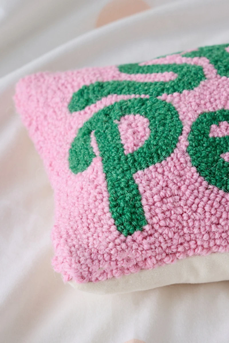 Stay Petty Tufted Wool Throw Pillow