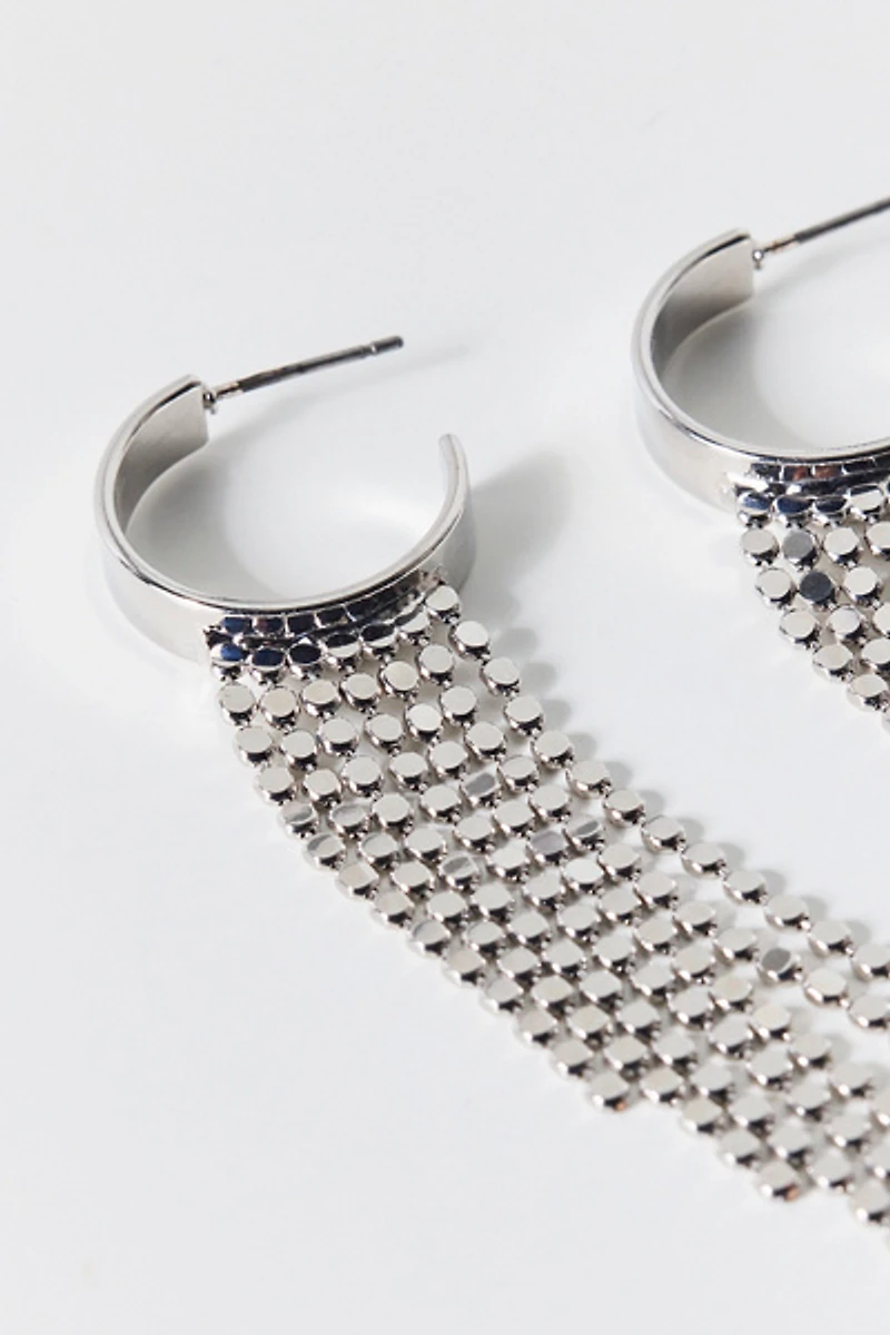 Disco Fringe Hoop Earrings