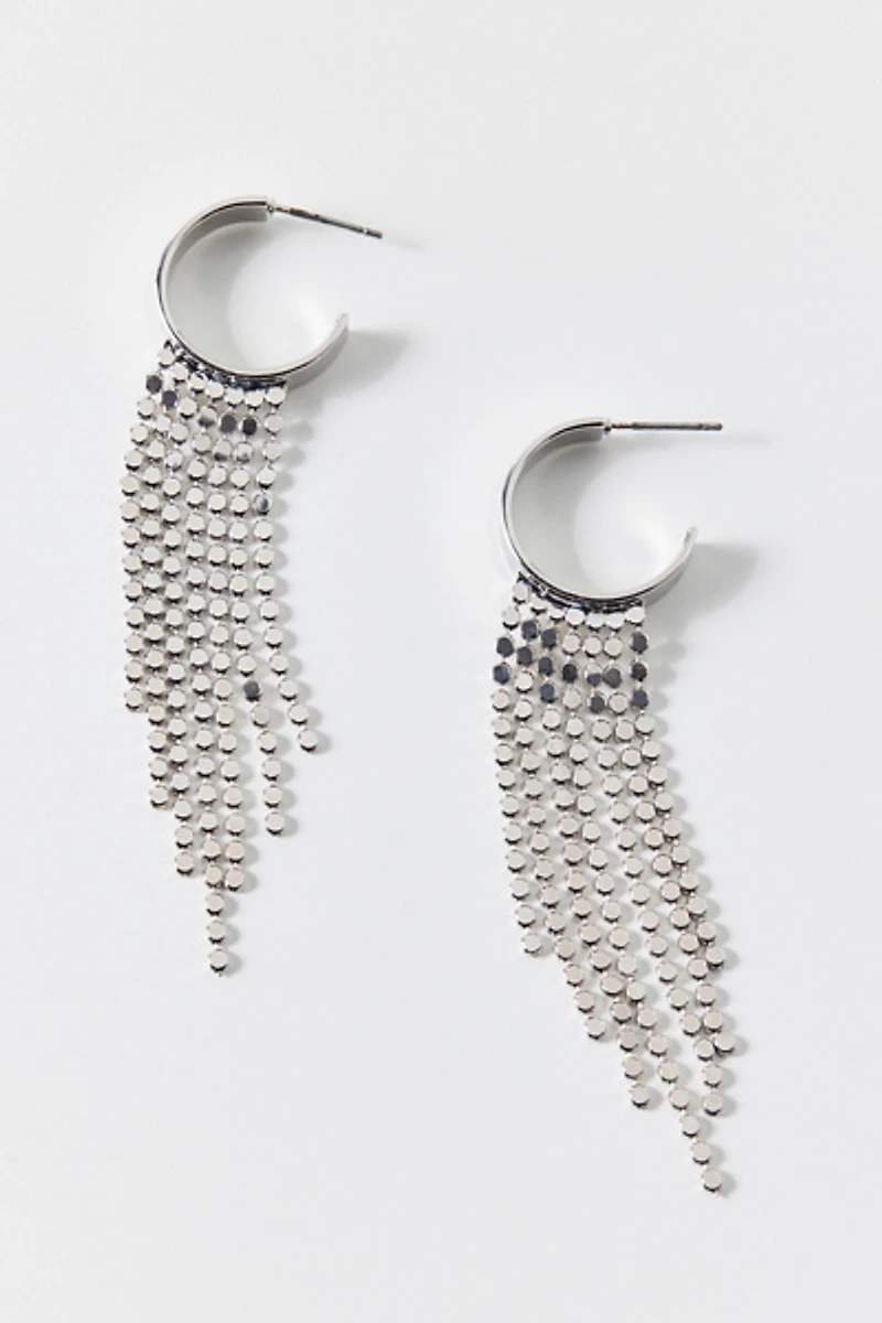 Disco Fringe Hoop Earrings