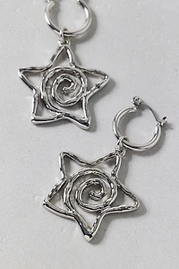 Swirl Star Hoop Earrings
