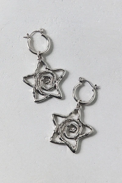 Swirl Star Hoop Earrings
