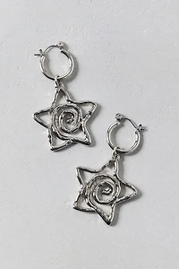 Swirl Star Hoop Earrings