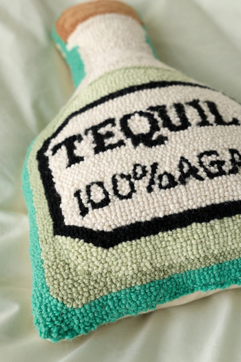 Tequila Shaped Tufted Wool Throw Pillow